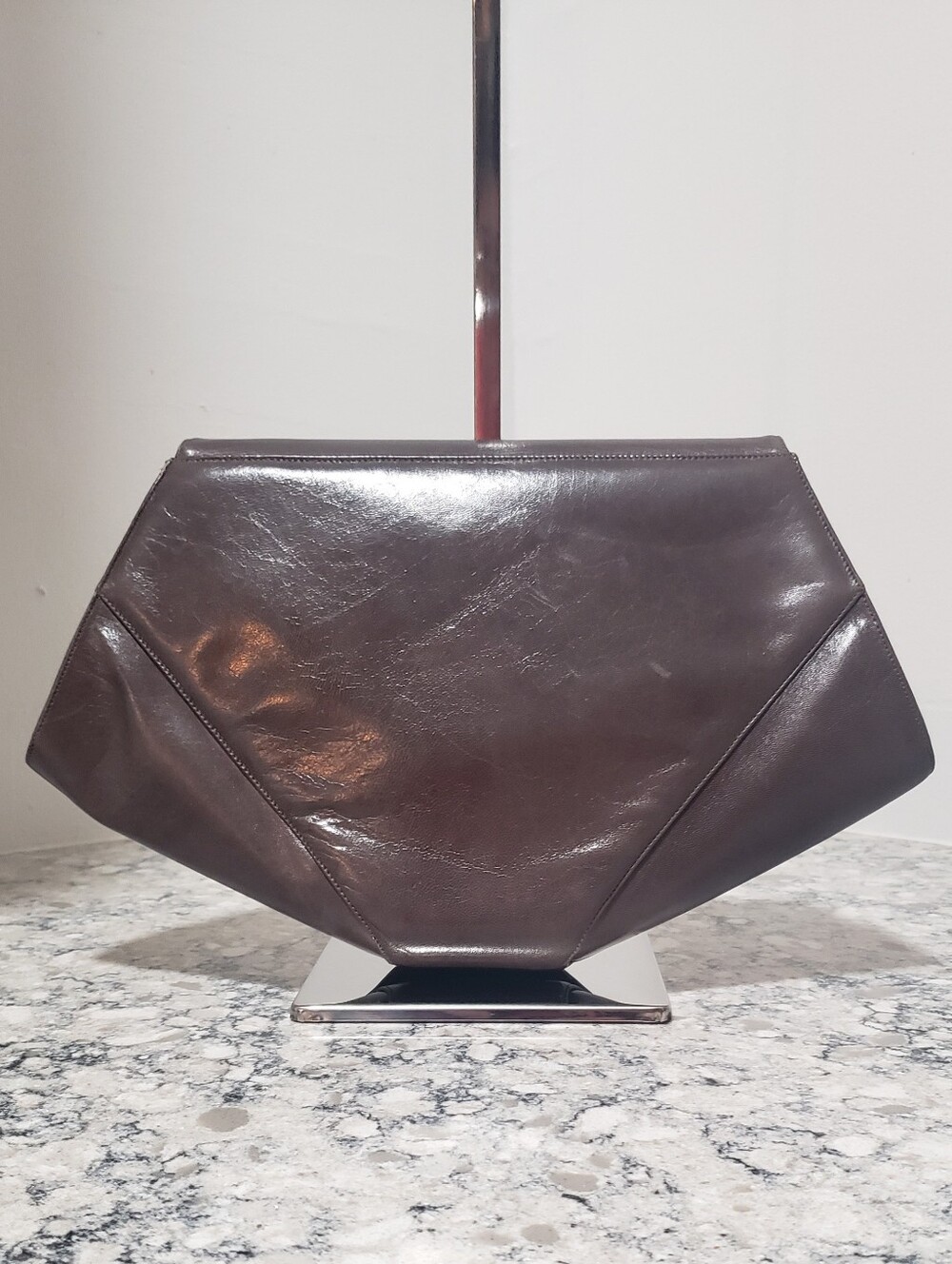 Bally Italy Vintage 1980s Structured Leather Shoulder Bag Clutch - Picture 12 of 12
